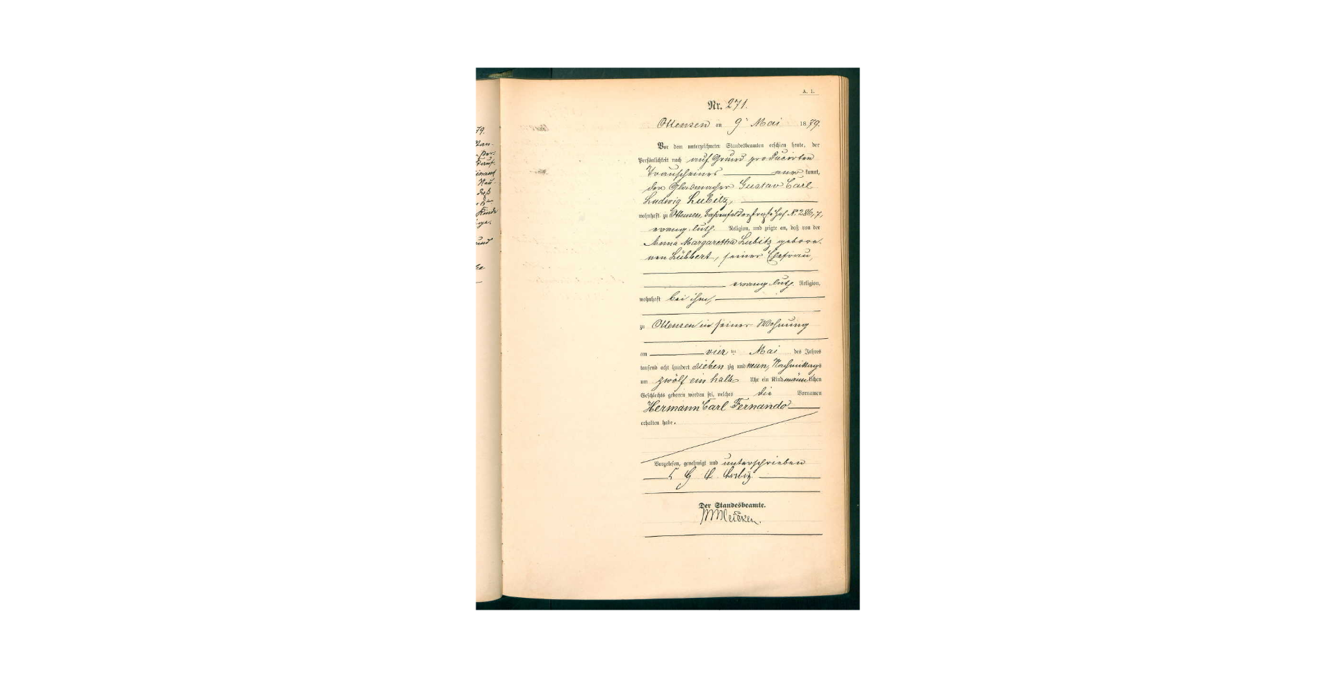 Fernando Birth Certificate 1879